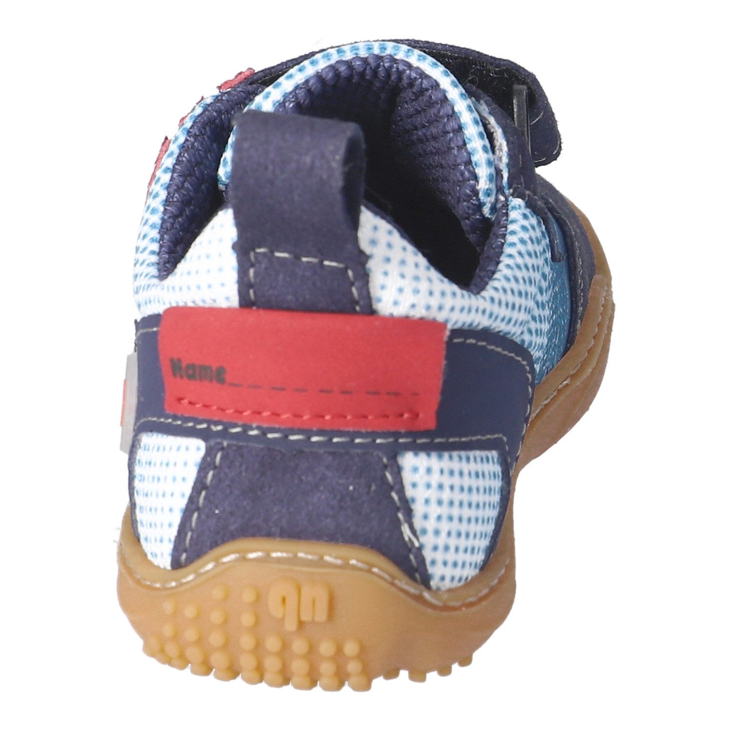 qnuffs Fichte Barfußschuh Klettschuh, Sneaker, Halbschuh mit Kontrastbesätzen