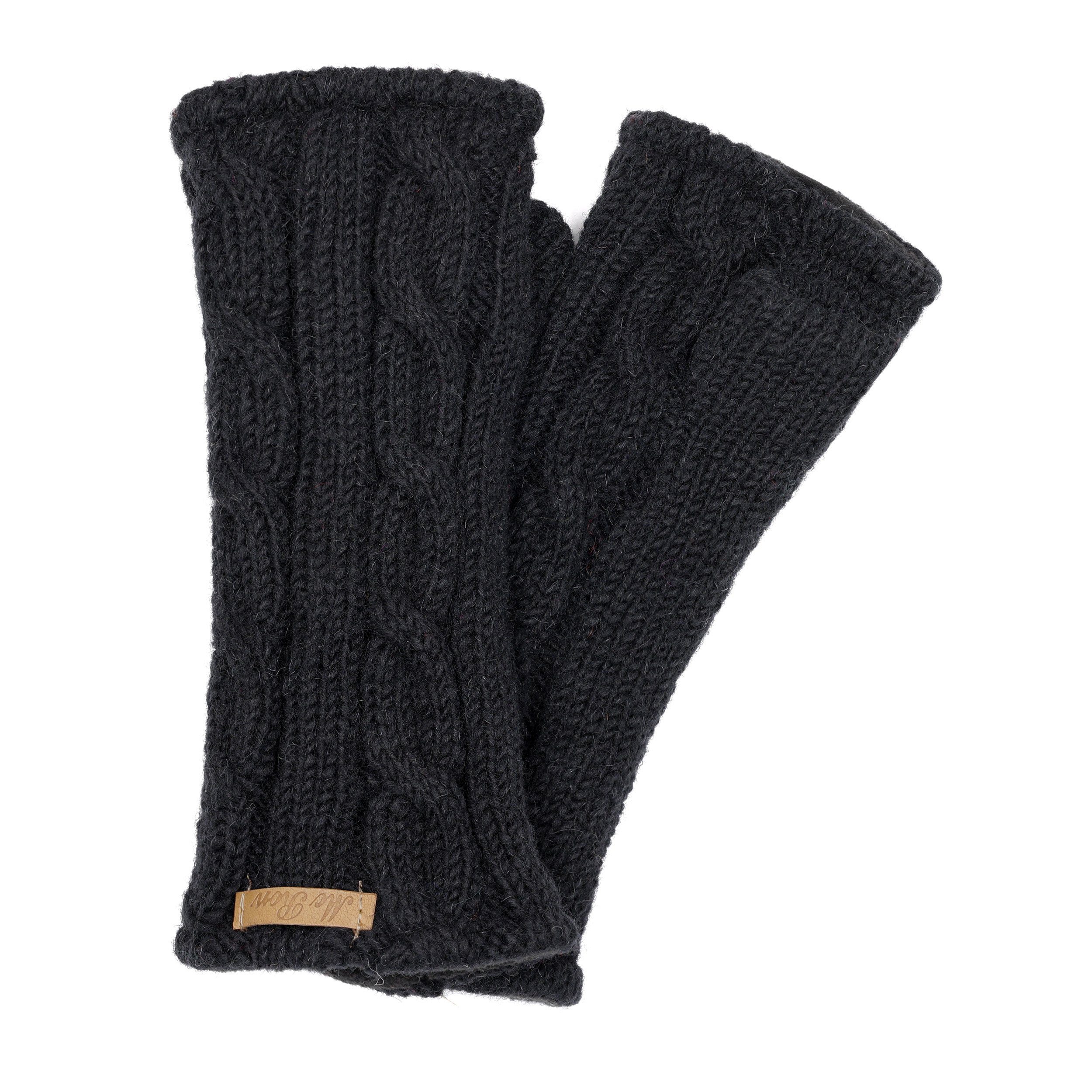 McRon Защитные манжеты Pulswärmer Modell Emily im Zopfmuster gestrickt, mit hohem Schurwoll-Anteil