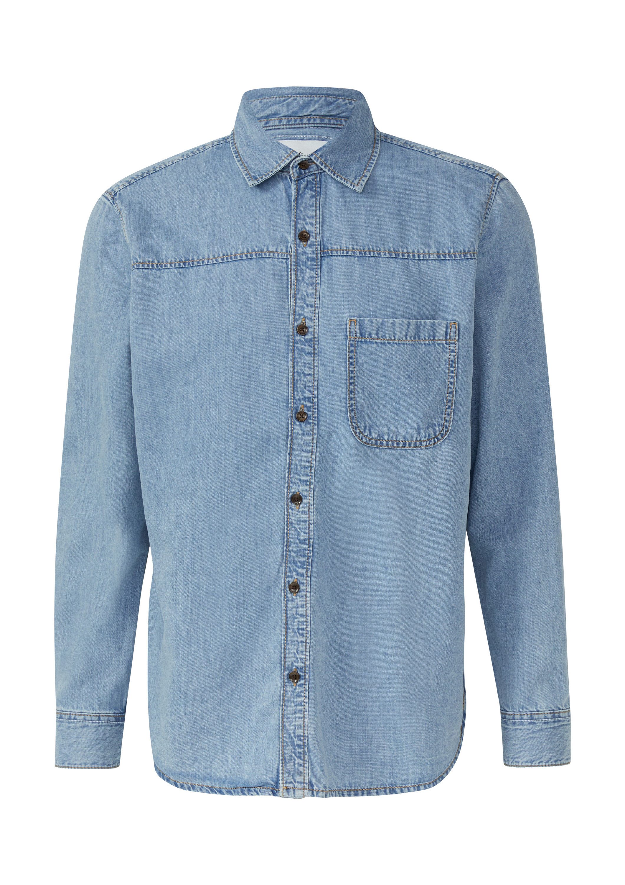 s.Oliver Langarmhemd Hemd Regular Fit: Lässiges Jeanshemd aus Baumwolle günstig online kaufen