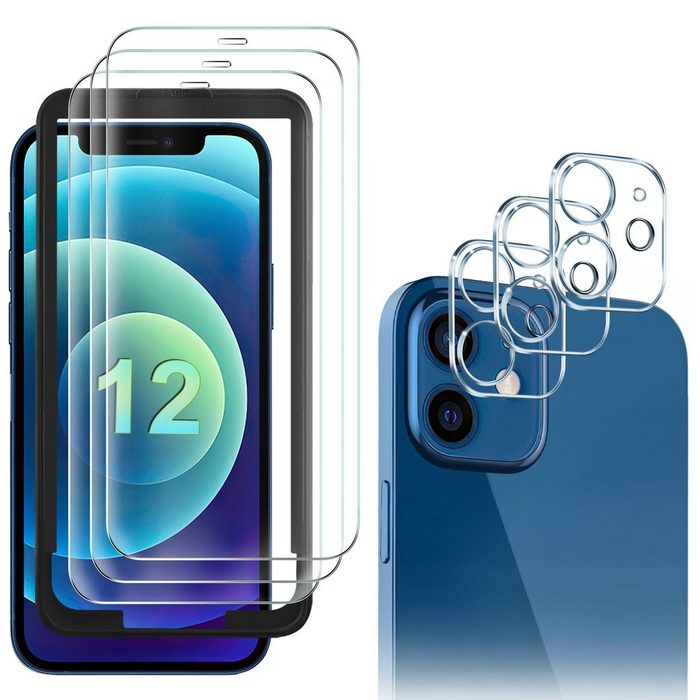 IVSO Schutzfolie Displayschutz Displayschutzfolie für iPhone 12 inklusive 3 Stück High-Definition-Display-Schutzglas 3 Stück Kamera-Schutzglas einem Installations-Locator und einem Installations-Kit«