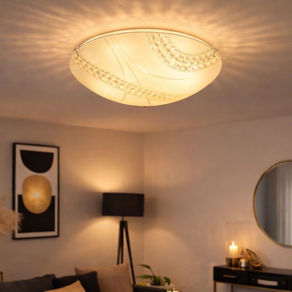 Brilliant LED Deckenleuchte, LED-Leuchtmittel fest verbaut, Neutralweiß, Kristalllampen Decke Glasbeleuchtung Kristall Lampe Deckenlampe, Glas