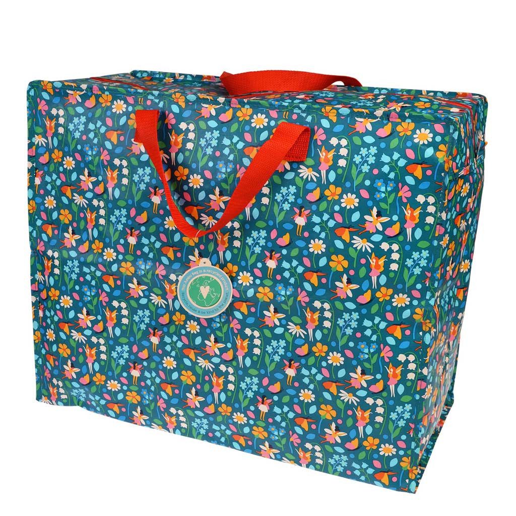 LS-LebenStil Aufbewahrungstasche XXL Jumbo Bag Fairies Garden 55cm Recycelt Nachhaltig Einkaufstasche (Unterbettkommode Organizer Aufbewahrungsbox, 1-tlg., Eink – Bild 4 von 5