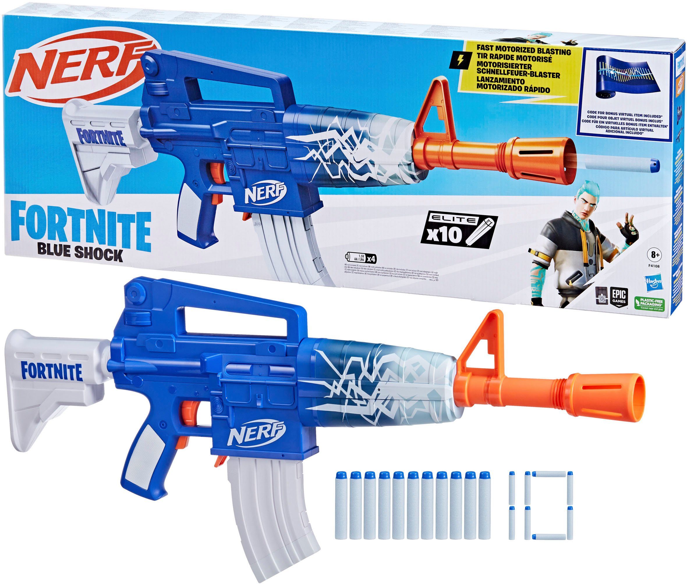 Blaster Nerf Fortnite Blue Shock