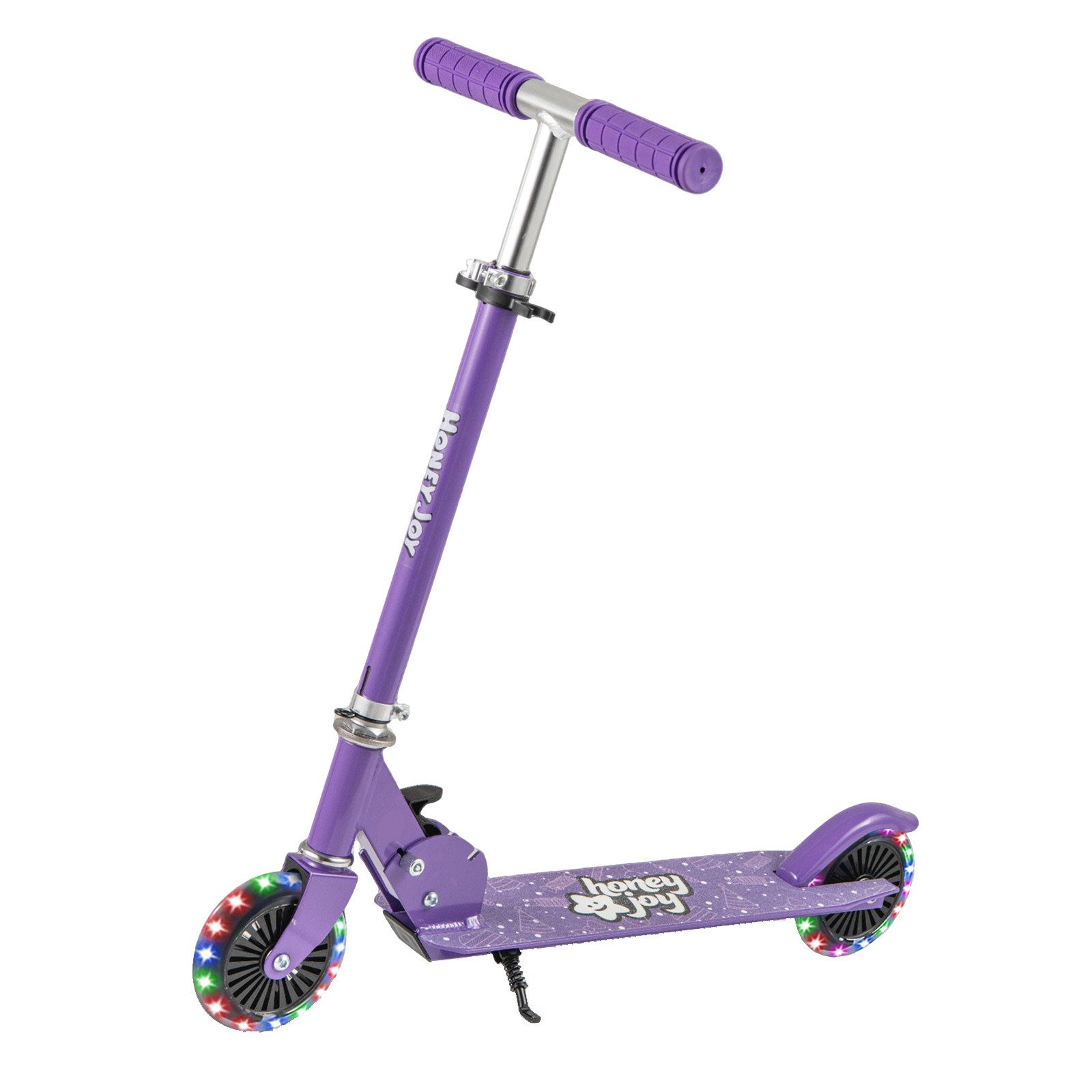 COSTWAY Scooter, Kinder Roller mit LED/PU-Räder, höhenverstellbar