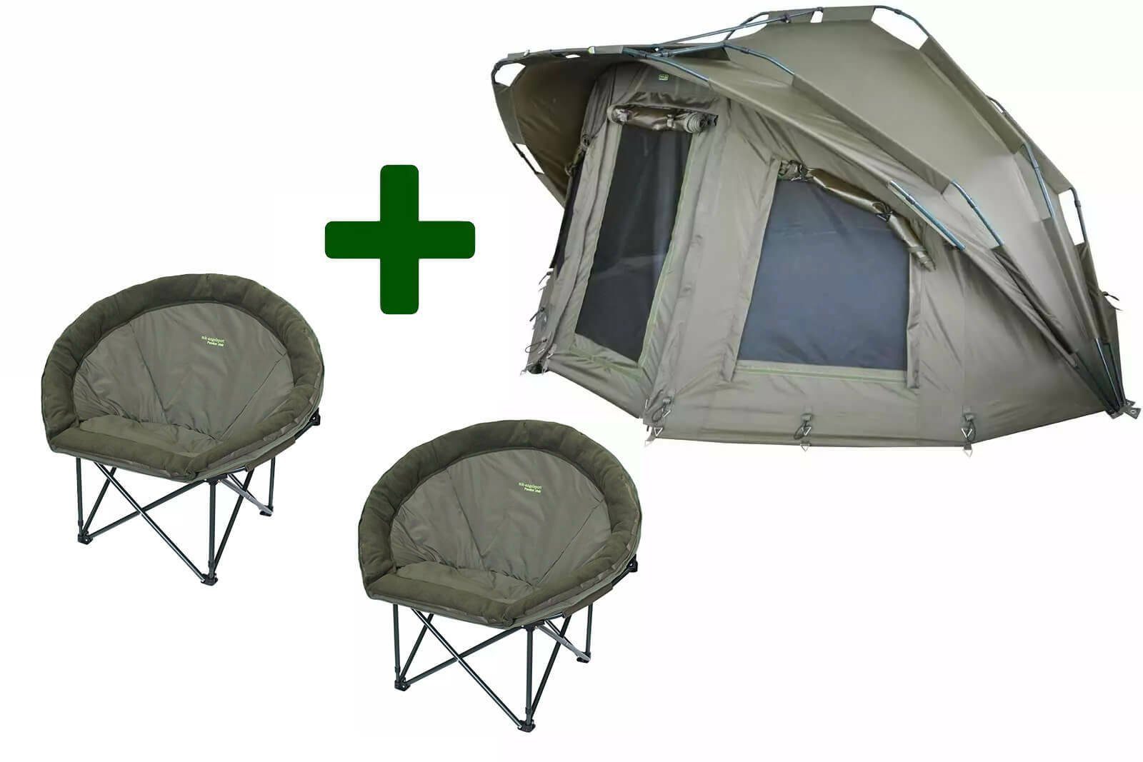 Angelzelt Fort Knox 2.0 Zelt 2Man plus 2 MK Carpchairs