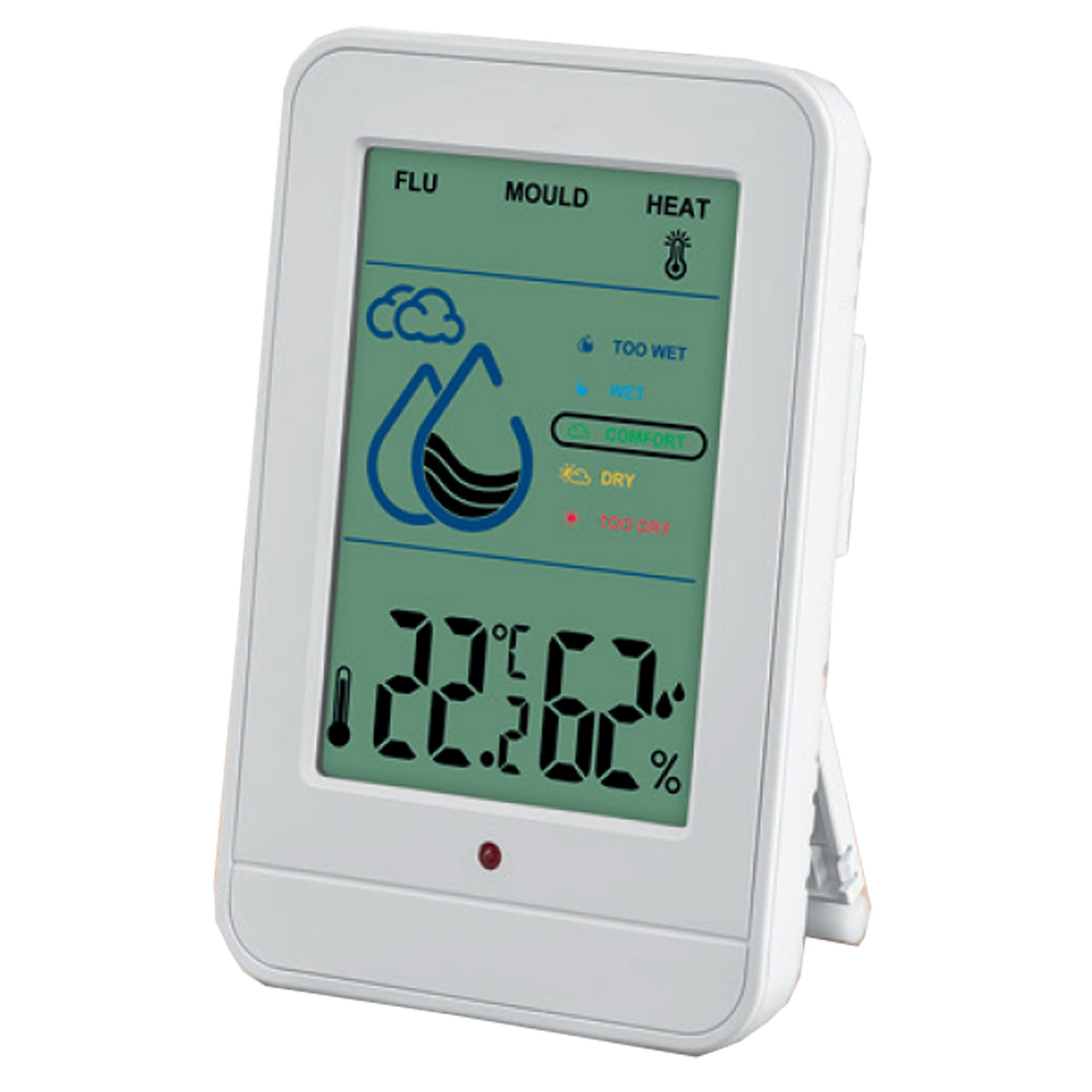 Miraval Klimamesser Miraval Raumklimastation Weiß, (Inklusive Akku), Thermometer, Hygrometer, LED-Warnung, Lüftungsempfehlung