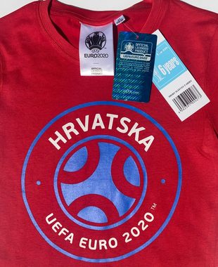 coole-fun-t-shirts T-Shirt 2x Kroatien Kinder T-Shirt EURO 2020 / 2021 Hrvatska Fußball Trikot Shirt DOPPELPACK rot und weiss Europameisterschaft Jungen + Mädchen 6 8 10 12 Jahre Gr.116 128 140 152 (2er-Pack)