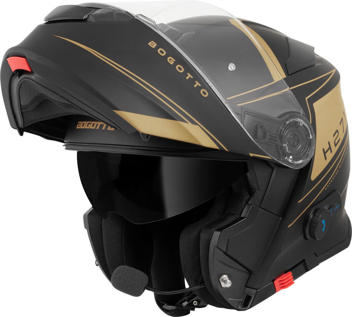 Bogotto Motorradhelm H271 BT Taog Bluetooth Klapphelm, Integriertes Kommunikationssystem,geeignet Für Brillenträger,hera