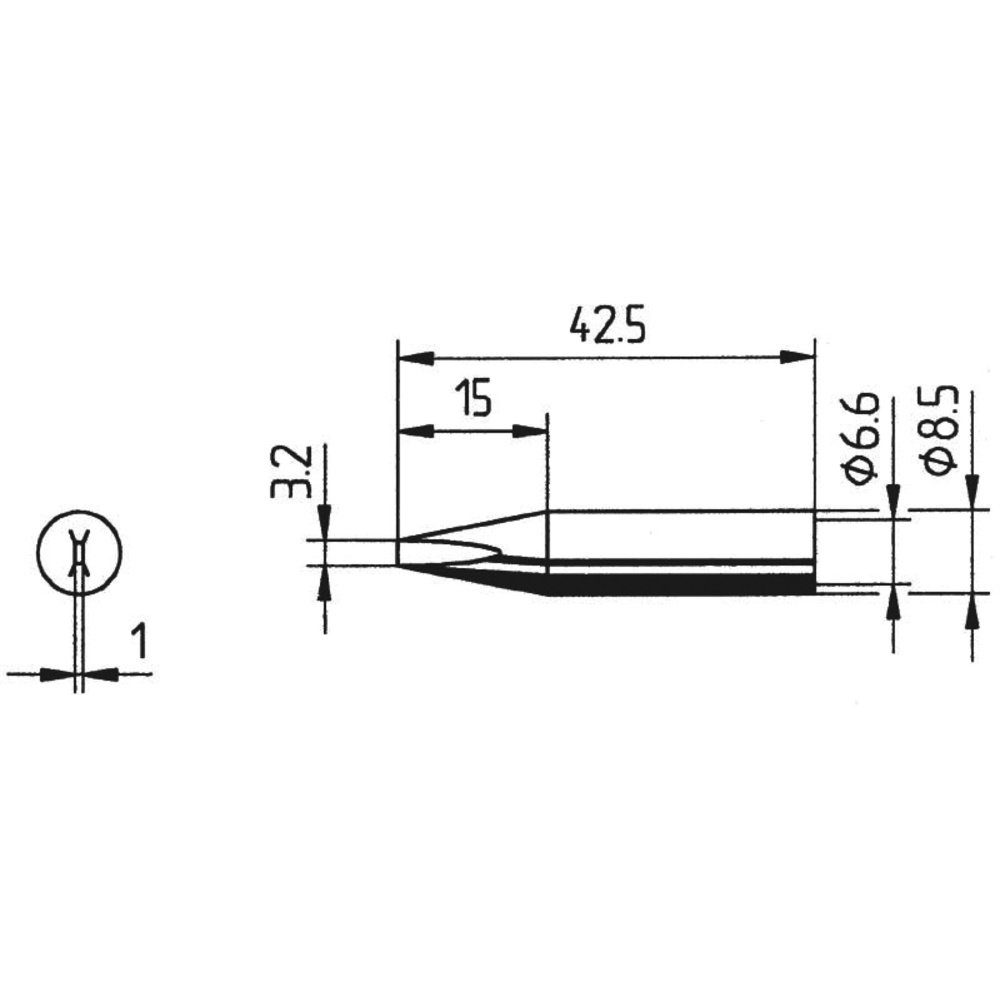 Ersa Lötfitting Ersa 842 ED Lötspitze Meißelform Spitzen-Größe 3.2 mm Inhalt 1 St., (842 ED)