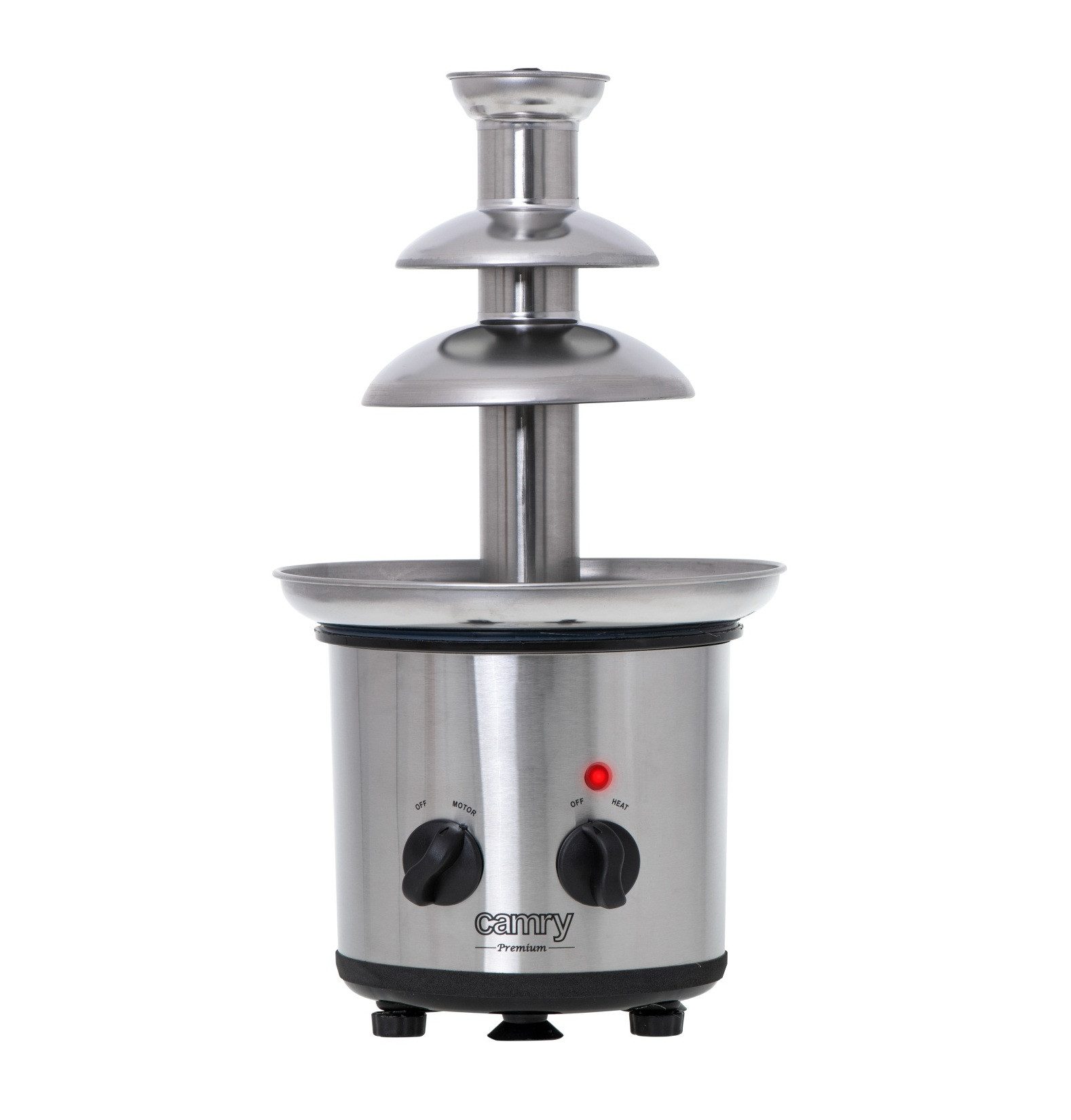 Camry Schokoladenbrunnen CR 4488 650 ml - 3-stufig, 320 W für Obst, Desserts & Partys, Edelstahlgehäuse, Langlebig und hygienisch
