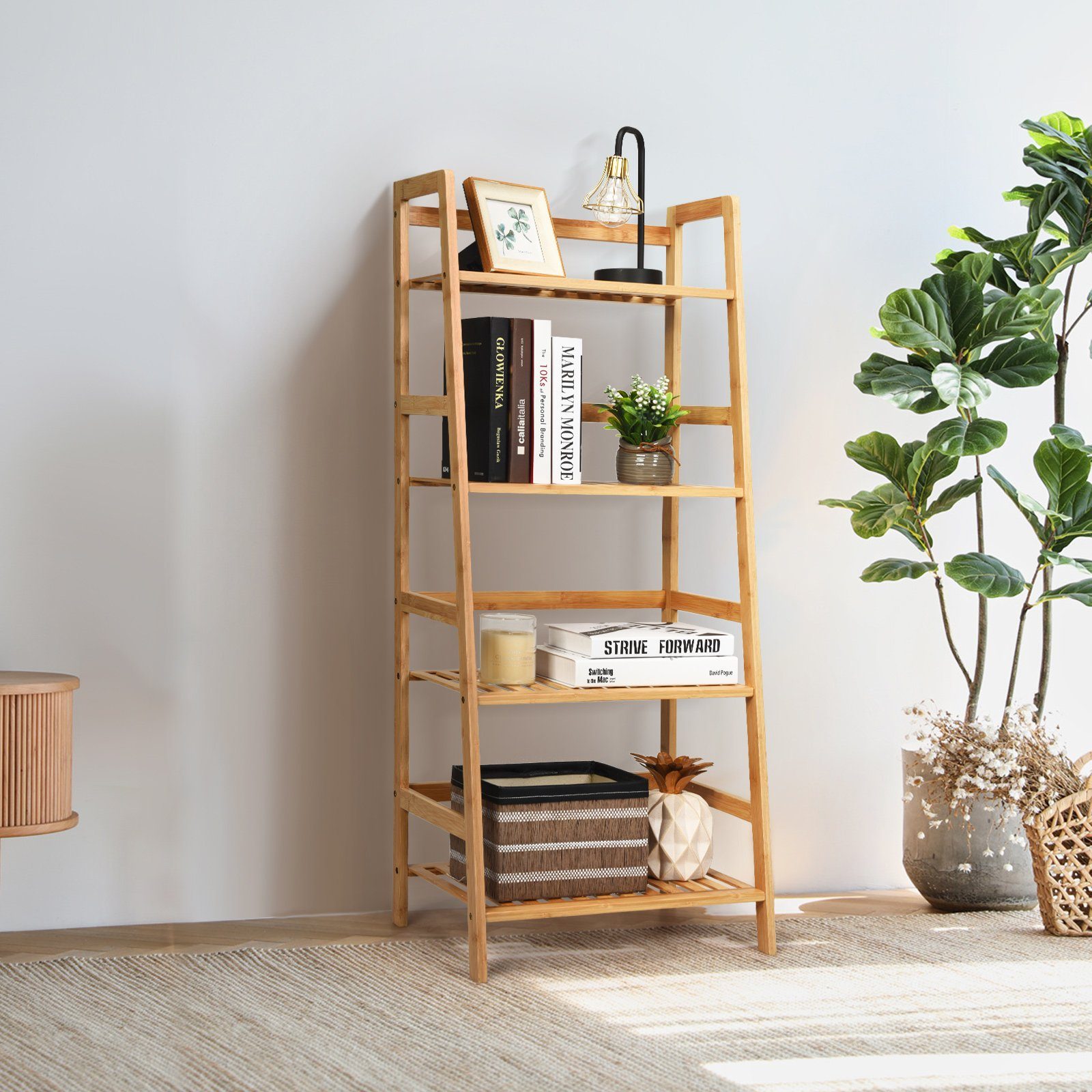 COSTWAY Standregal 4 Etagen Bücherregal, Pflanzenregal, günstig online kaufen