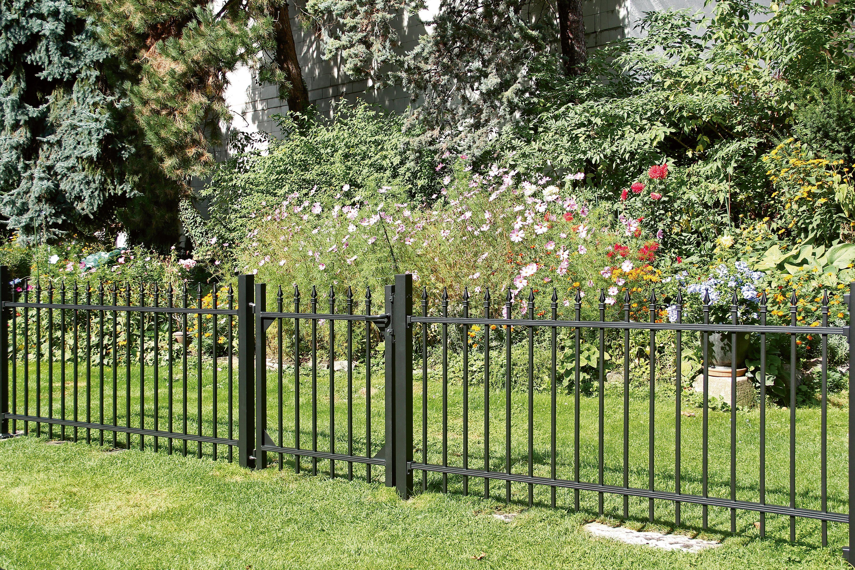 Alberts Metallzaun Anbauset Chaussee, Höhe: 100 und 120 cm, Breite: 200 cm, zum Aufschrauben