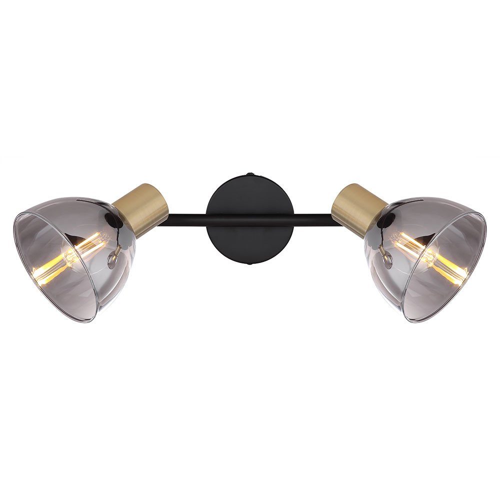 Retro Deckenspot, LED flammig 2 nicht Deckenlampe inklusive, schwarz etc-shop Deckenstrahler Leuchtmittel