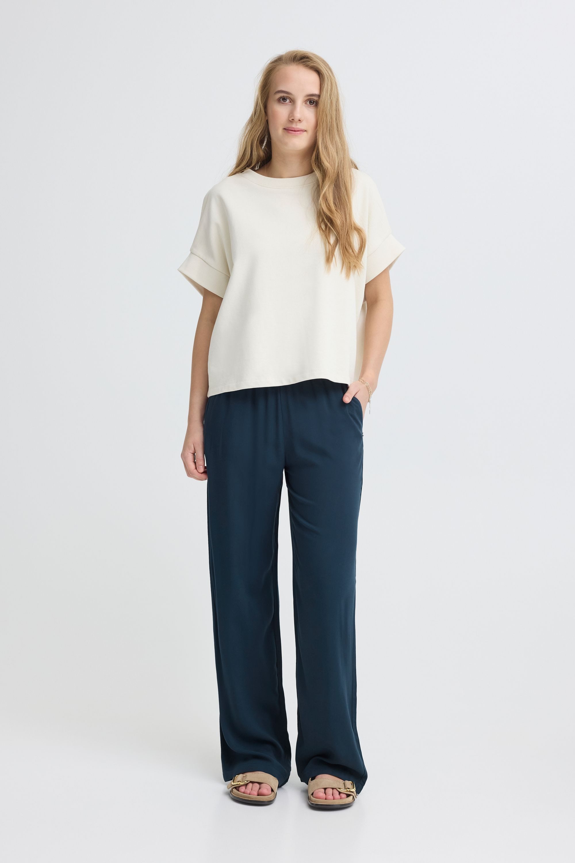 OXMO Relaxhose OXElvy Leichte Stoffhose aus Viskose - Loose Fit
