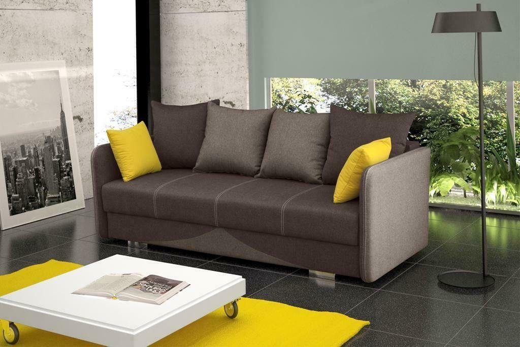 JVmoebel Sofa, mit Bettfunktion Grau