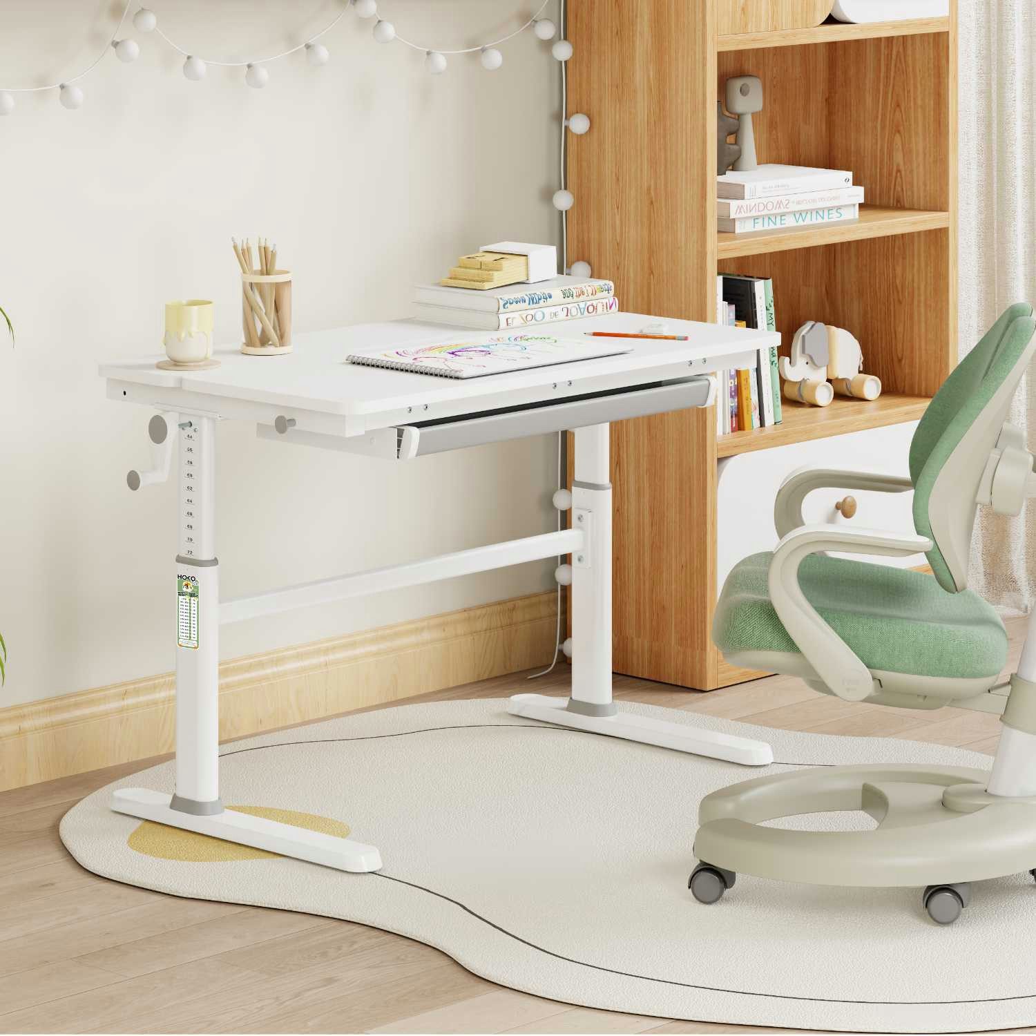 HOKO Kinderschreibtisch Ergo Jugend Schreibtisch höhenverstellbar 54-76 cm, günstig online kaufen