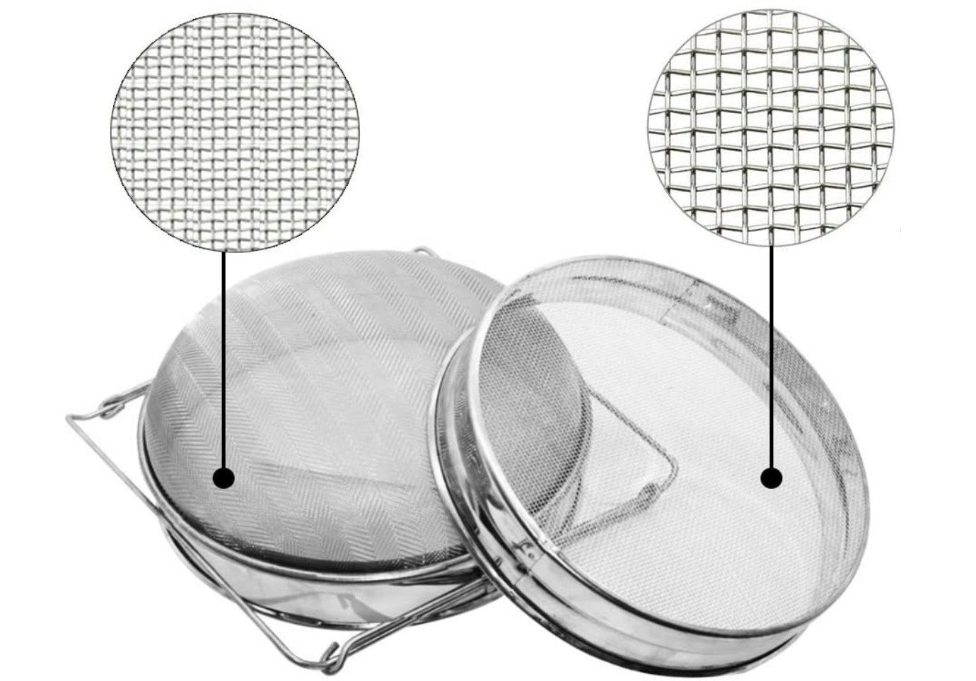 Bienenwagner Bienenbeute Edelstahl Honigsieb Doppelsieb Filter Klassische Bauart Bienenzucht, 1-tlg.