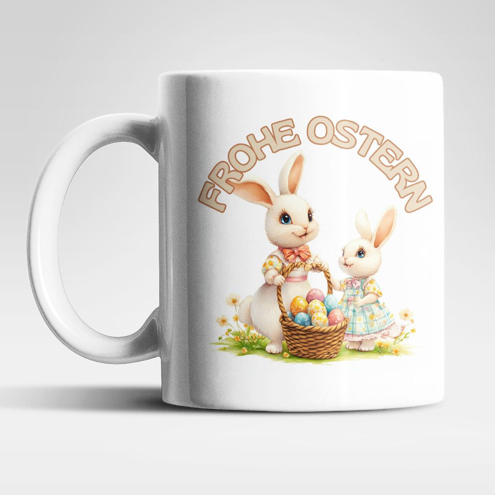 WS-Trend Tasse Ostern Hase Ostereier Kaffeetasse Teetasse Geschenkidee 325 ml, Keramik