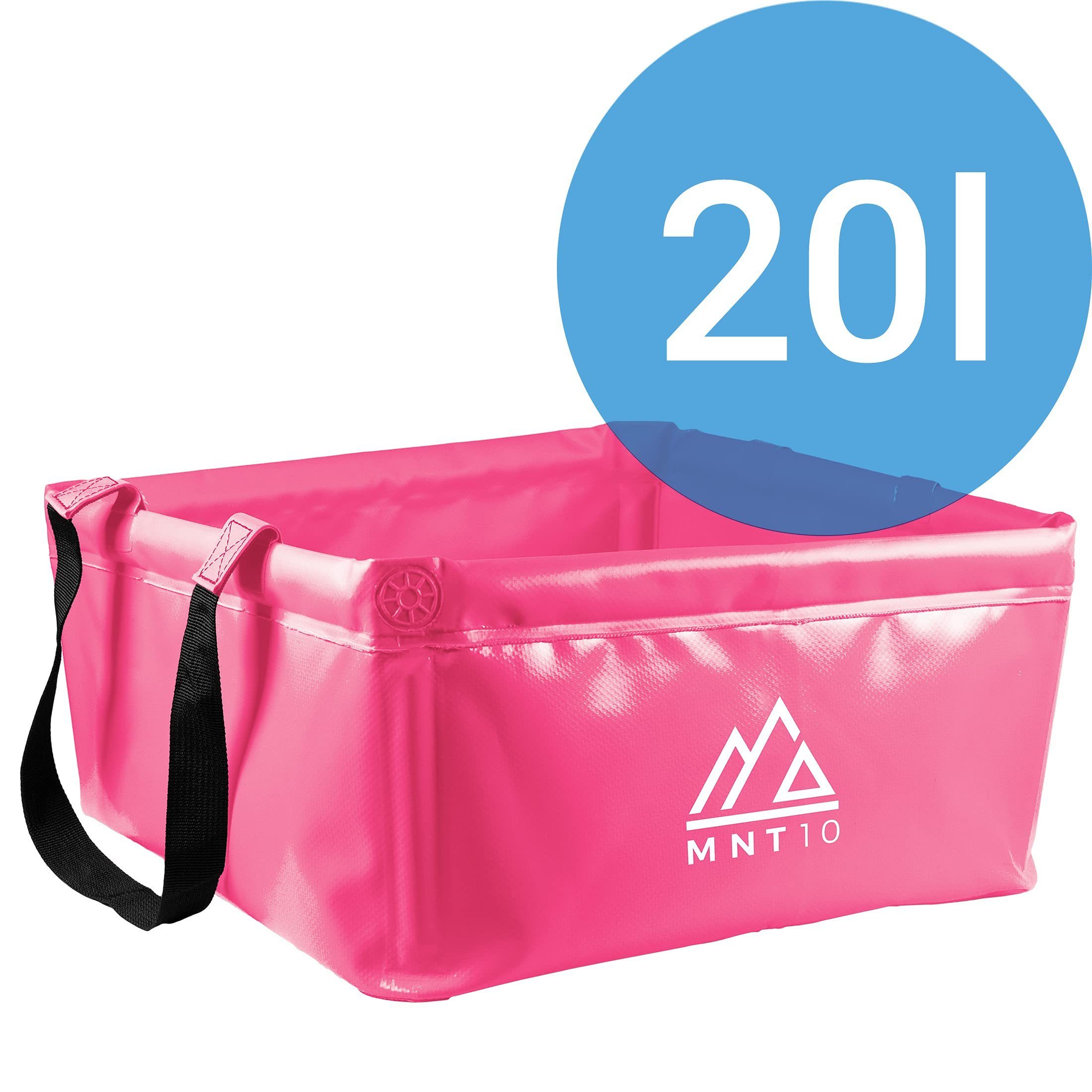 MNT10 Falteimer 15L & Outdoor Faltbare 20L Camping 20L Spülschüssel I Faltschüssel Pink I Robuste Camping-Waschschüssel, Als Waschschüssel Camping
