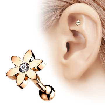 Taffstyle Piercing-Set Mianova Tragus Piercing Stecker Blume mit Kristall, Glitzer Strass Steinen Cartilage Helix Ohrpiercing Stab Kugel Knorpel