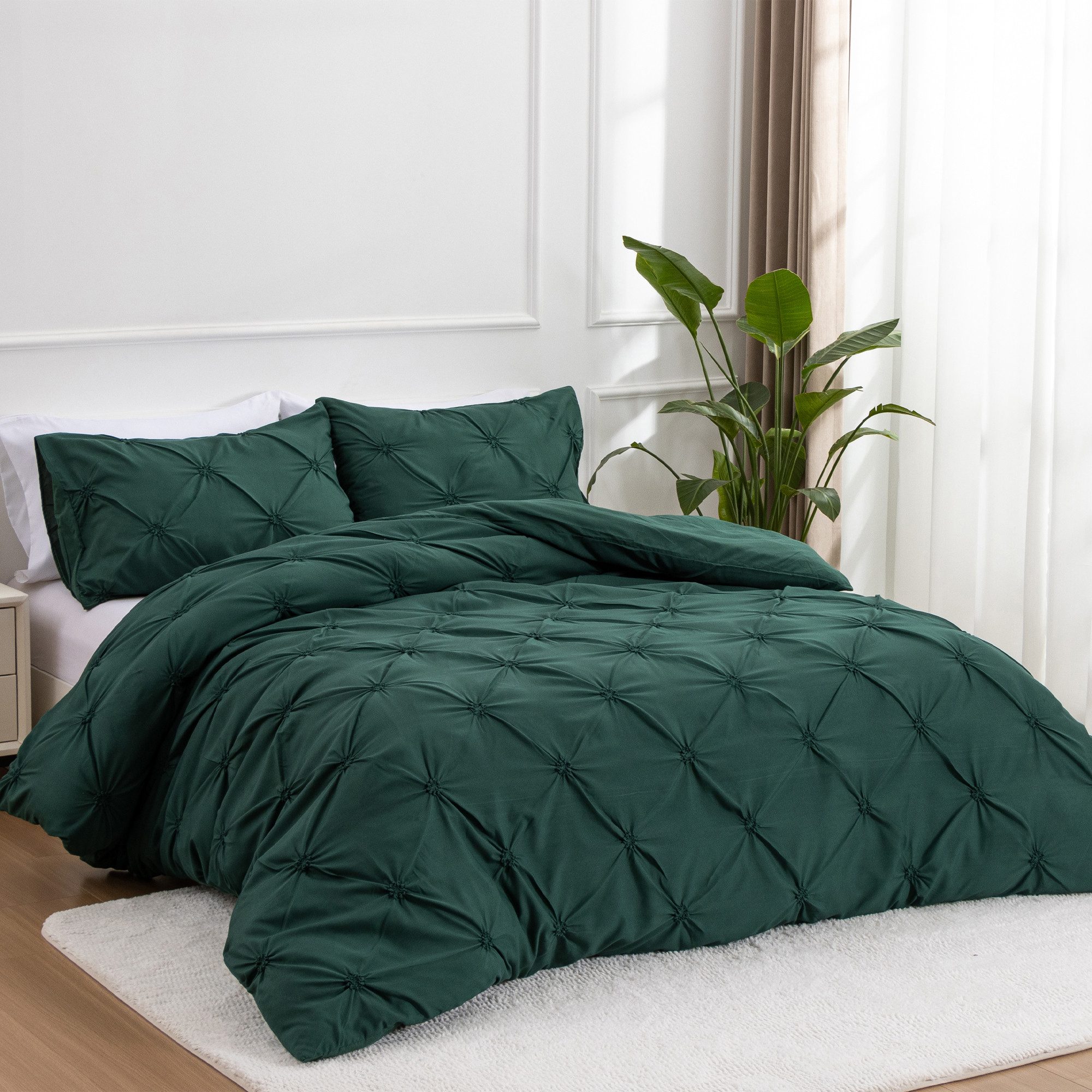 wohnTRAUM24 Bettwäsche Bettwäsche Pinch Pleat Bettbezug Set 135x200 cm, Pin günstig online kaufen