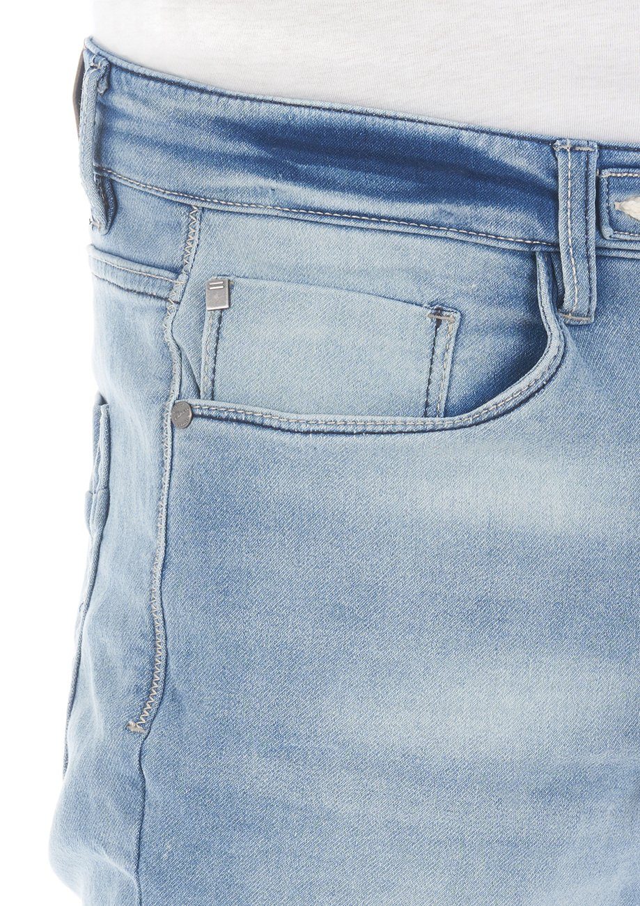 RIVPaul Light Bermudashorts riverso Regular (L114) Herren Denim mit Jeansshorts Fit Stretch Blue Shorts