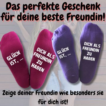 bentini Basicsocken Beste Freundin Spruch Socken "Glück ist.." (1-Paar)