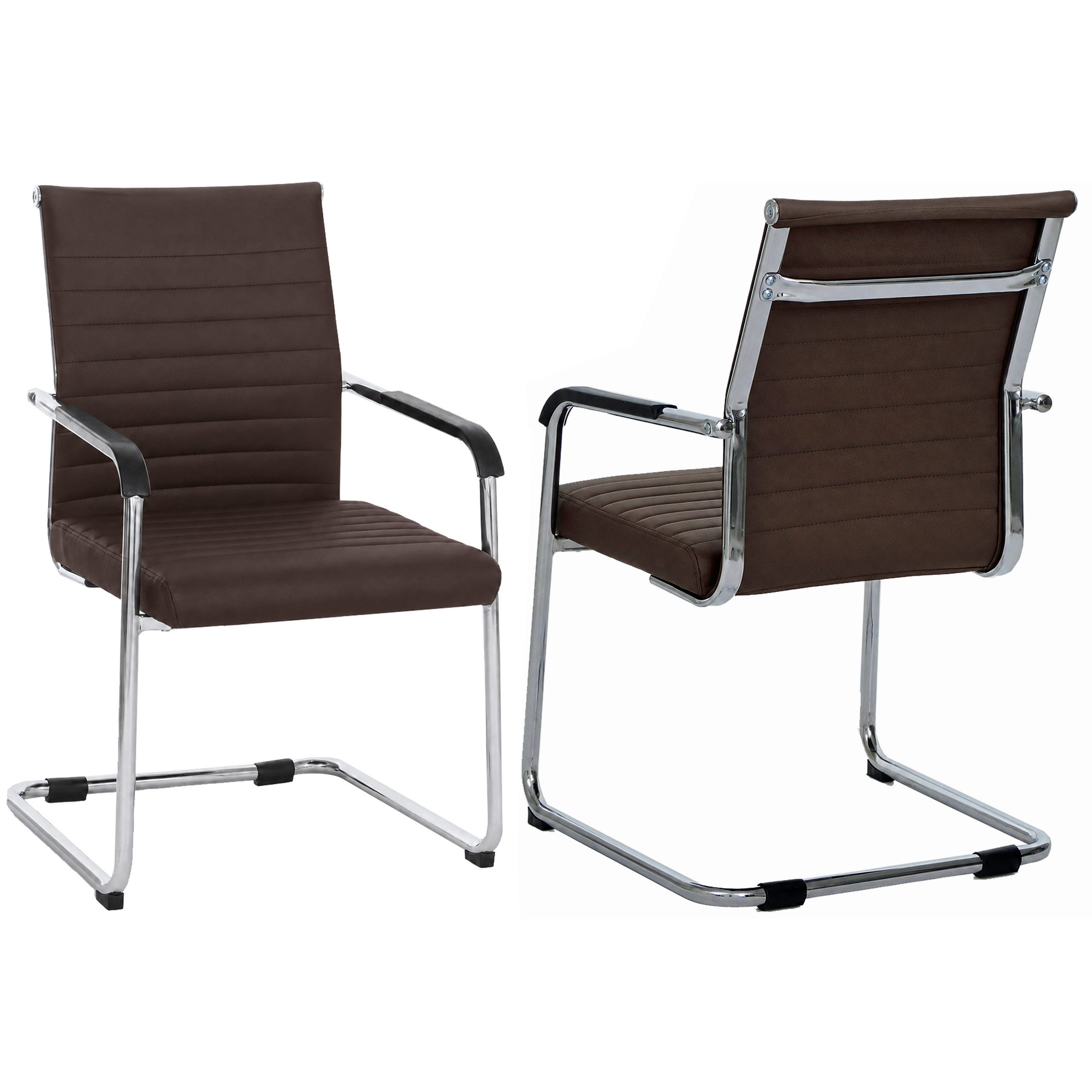 MCW Besucherstuhl MCW-Q85 (Set), Bodenschonende Kunststoffgleiter schützen den Untergrund