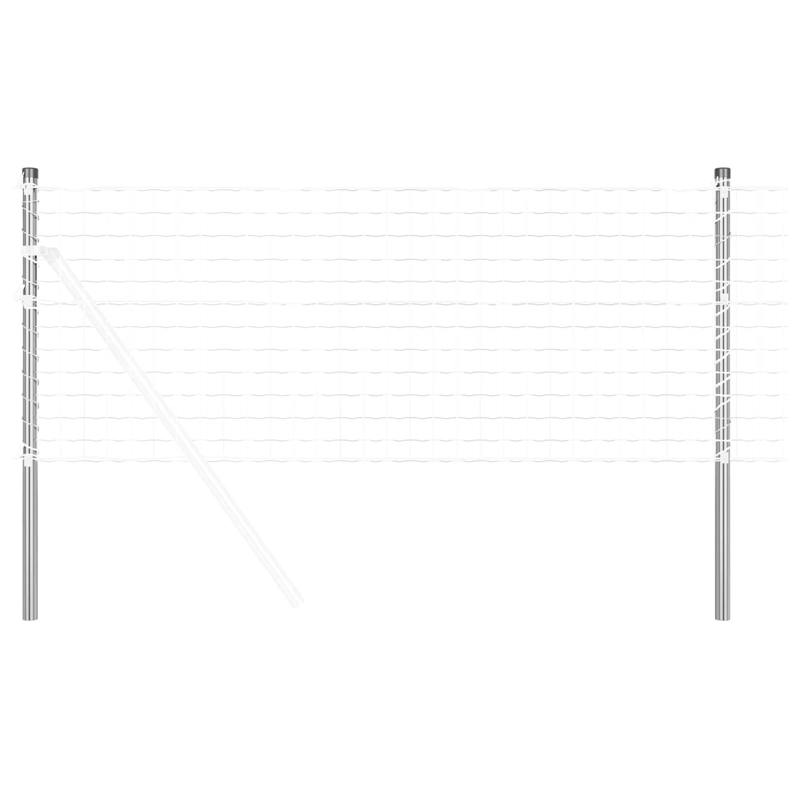 vidaXL Zaunpfosten Zaunpfosten 2 Stk. Silber 60 cm Pulverbeschichteter Stahl, (2-St)