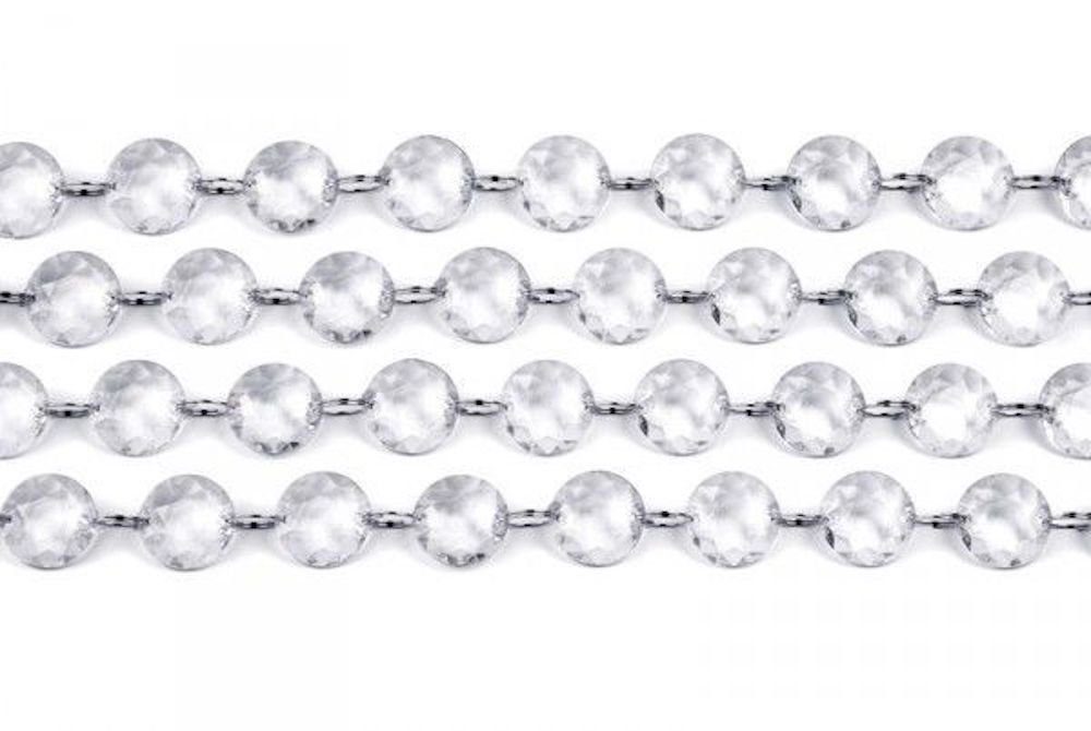 partydeco Girlande Diamanten Girlande, ca. 1m, 18mm kristallklar