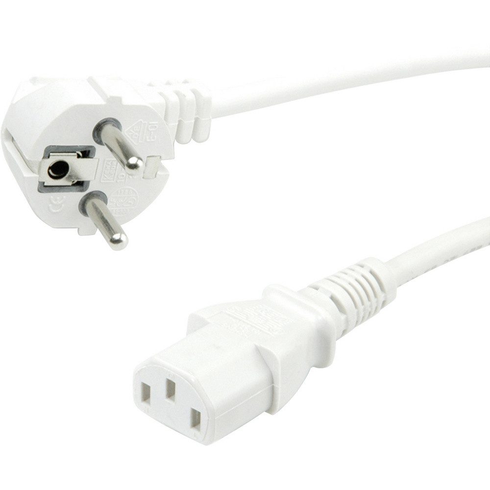 VALUE Value 19.99.1016 Strom Verbindungskabel Weiß 0.60 m Elektro-Kabel, (60.00 cm)
