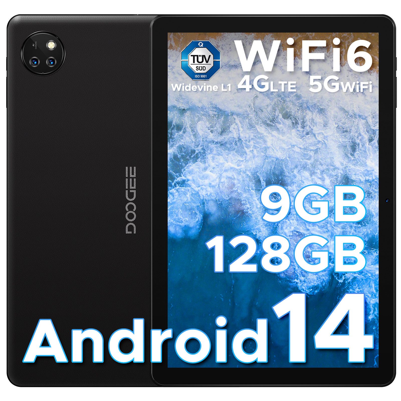DOOGEE T10W-A15 Android 15 4GB RAM +128GB ROM /2TB Tablet (10,1", 128 GB, Android 14, 4G LTE/5G WiFi, 5MP Kamera, BT5.0/ OTG/Face ID/ Stereo-Sound)
