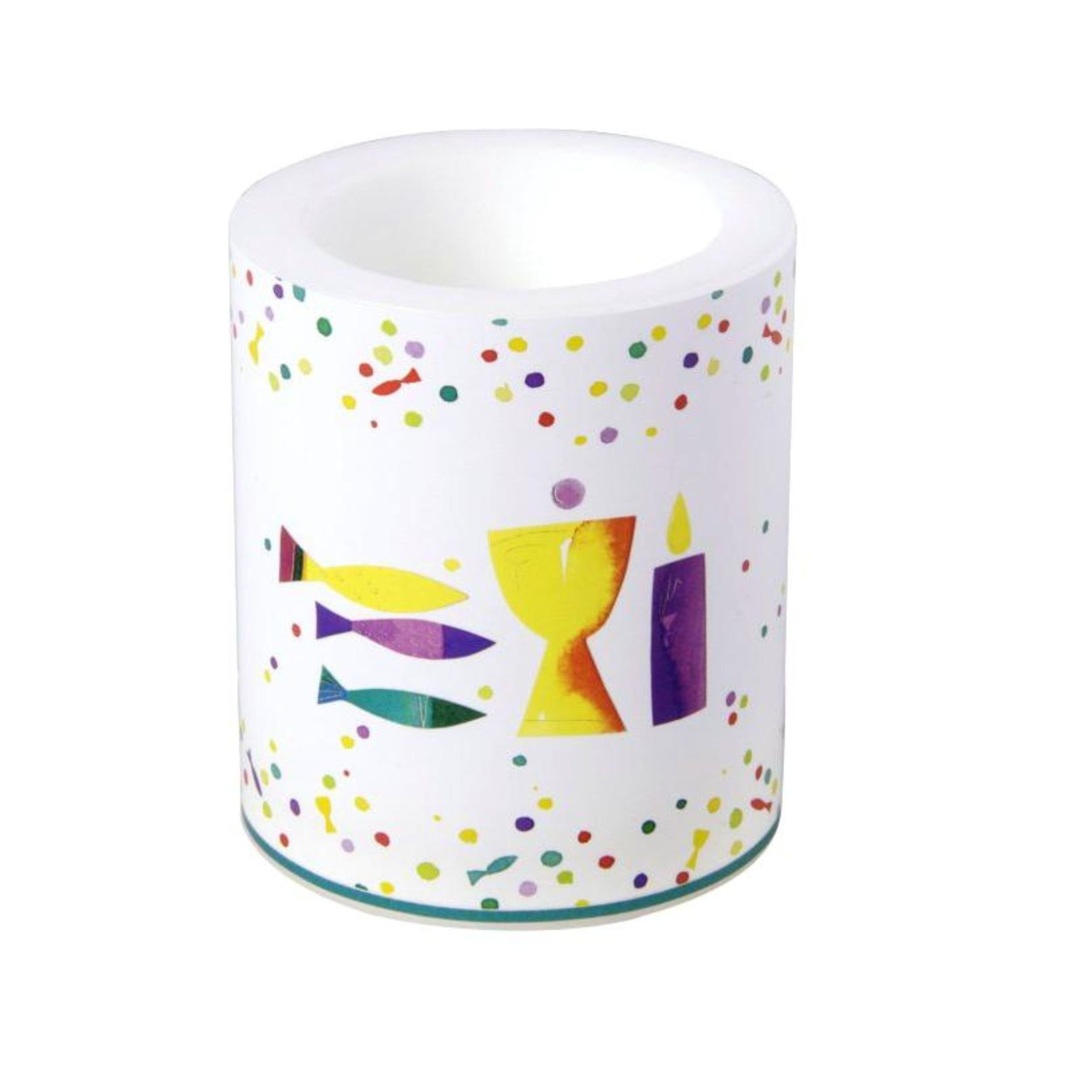 IHR Stumpenkerze Kerze Lampionkerze 'With God's Blessing' Kommunion Konfirmation 10,5cm