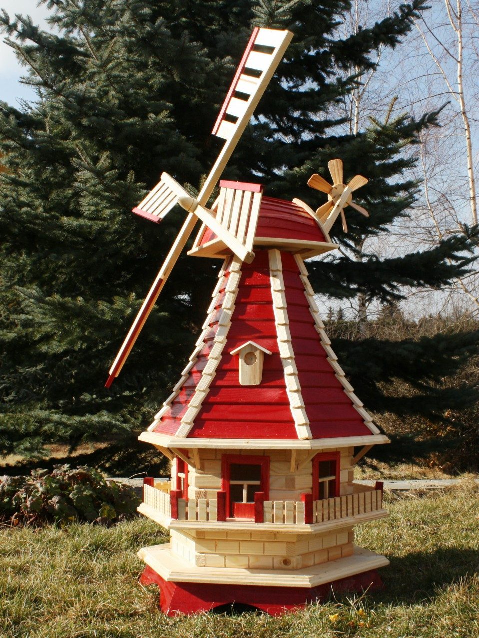 Holzdekoladen Deko-Windrad 1,30 m XL Holzwindmühle günstig online kaufen