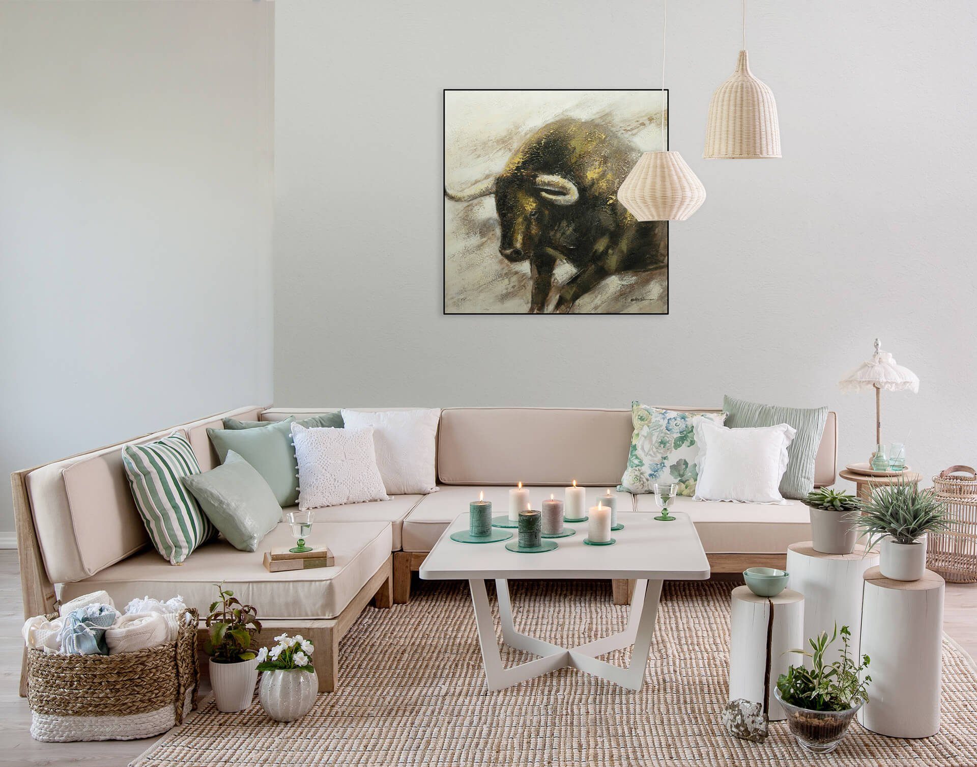KUNSTLOFT Gemälde Ein starker Wille 80x80 cm, Leinwandbild 100% HANDGEMALT Wandbild Wohnzimmer
