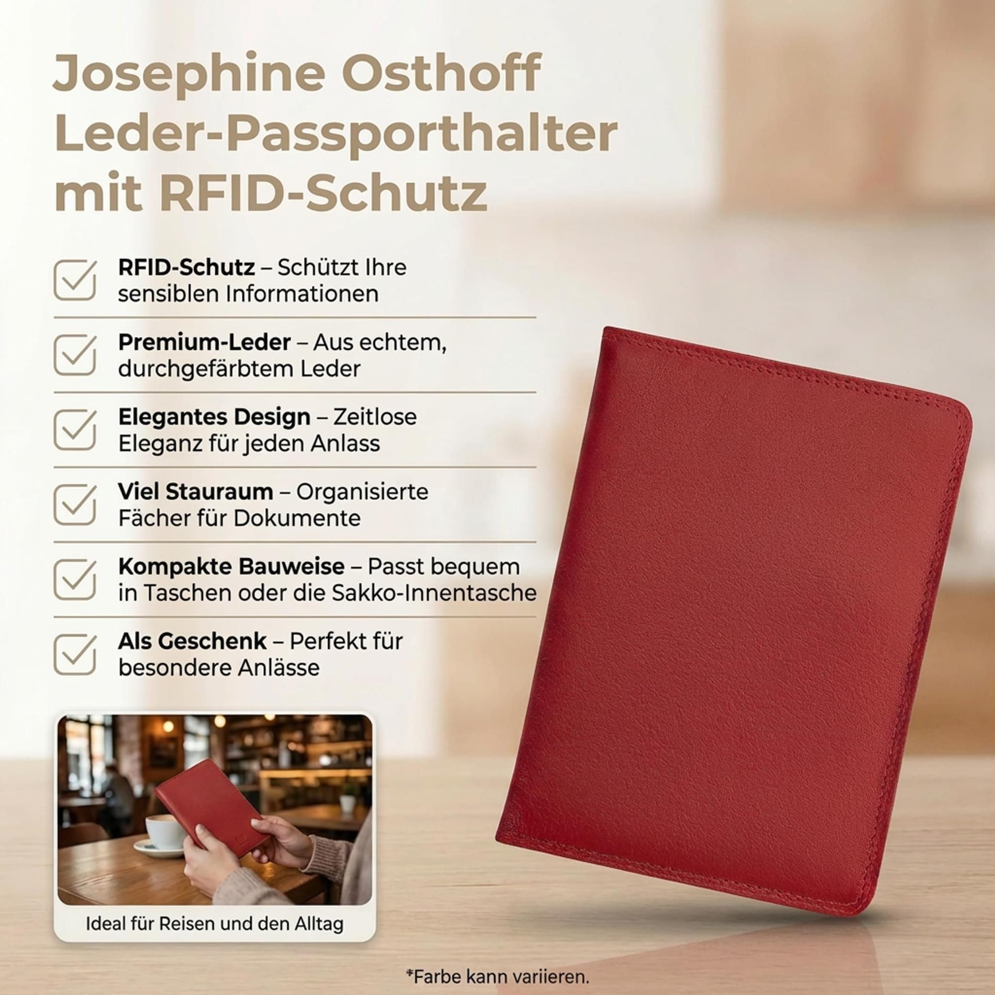 Josephine Osthoff Brieftasche SOS Ausweisetui kirsche