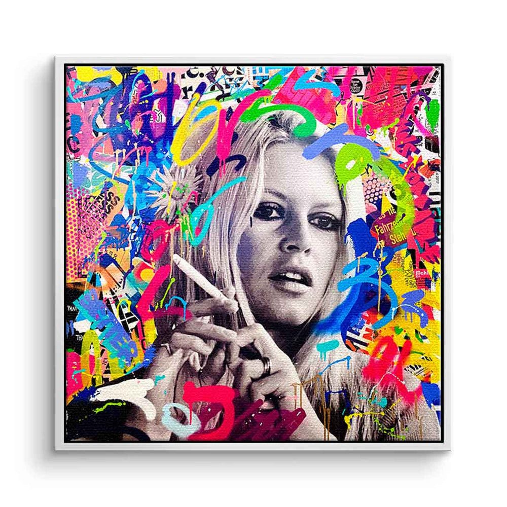 DOTCOMCANVAS® Leinwandbild ICONIC BB, Leinwandbild ICONIC BB Brigitte Bardot Pop Art Portrait Wandbild