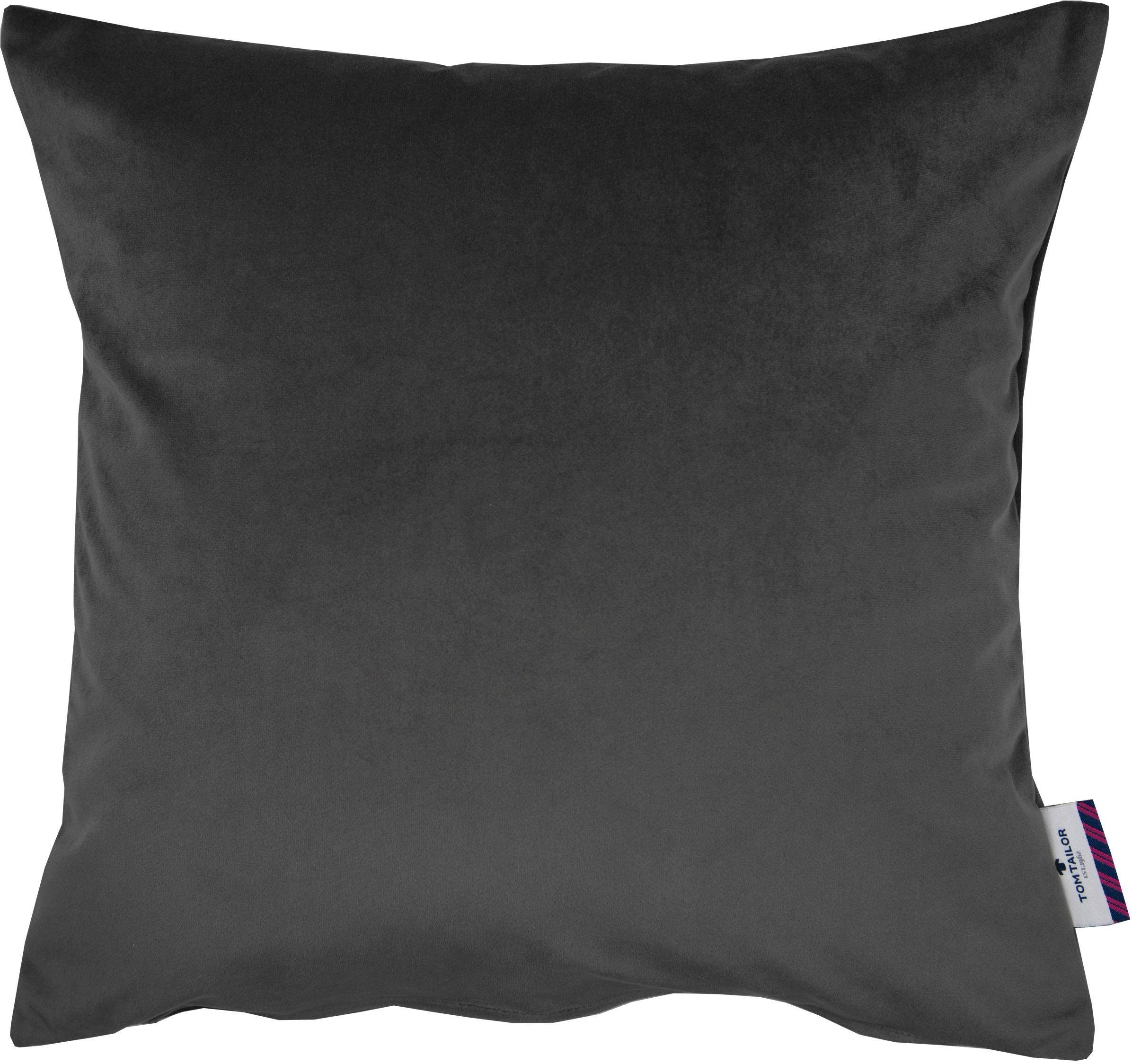 TOM TAILOR HOME Dekokissen FRENCH VELVET, Kissenhülle ohne Füllung, 1 Stück grau