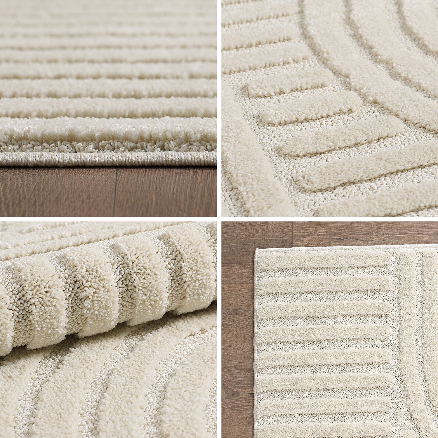 SIMPEX24 Designteppich Skandinavischer Boho, Rund, Höhe: 8 mm, Teppich Wohnzimmer, Schlafzimmer, Gästezimmer