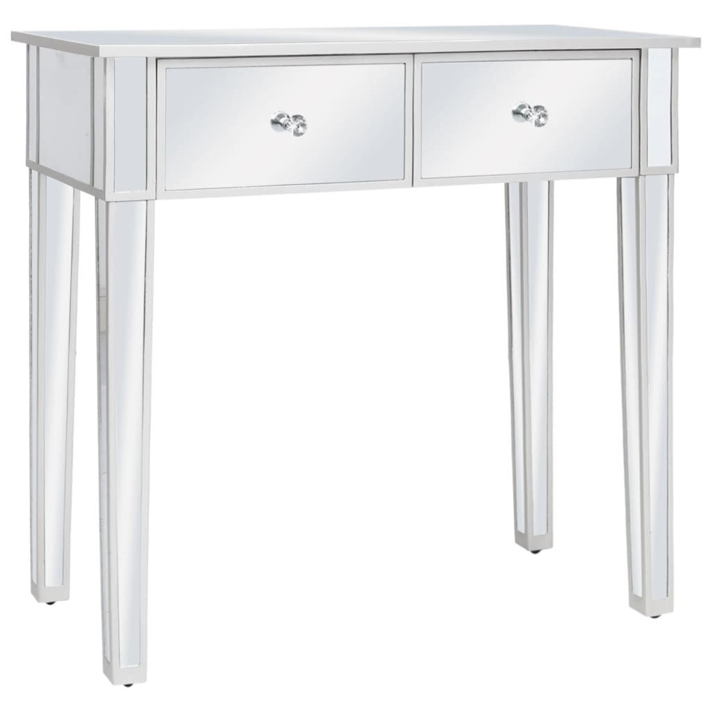 vidaXL Schminktisch Verspiegelter Schminktisch mit Hocker MDF und Glas