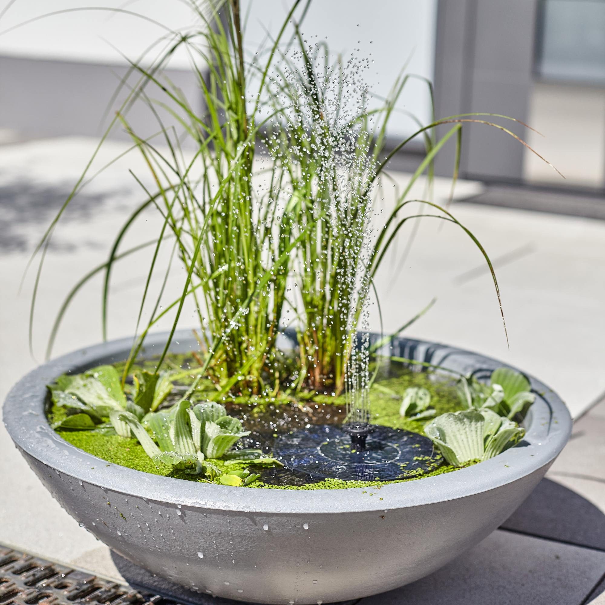 Heissner Gartenbrunnen Solar Wassergarten LOTUSGARDEN inkl. Wasserspielpu, (Komplett-Set, 1 tlg)