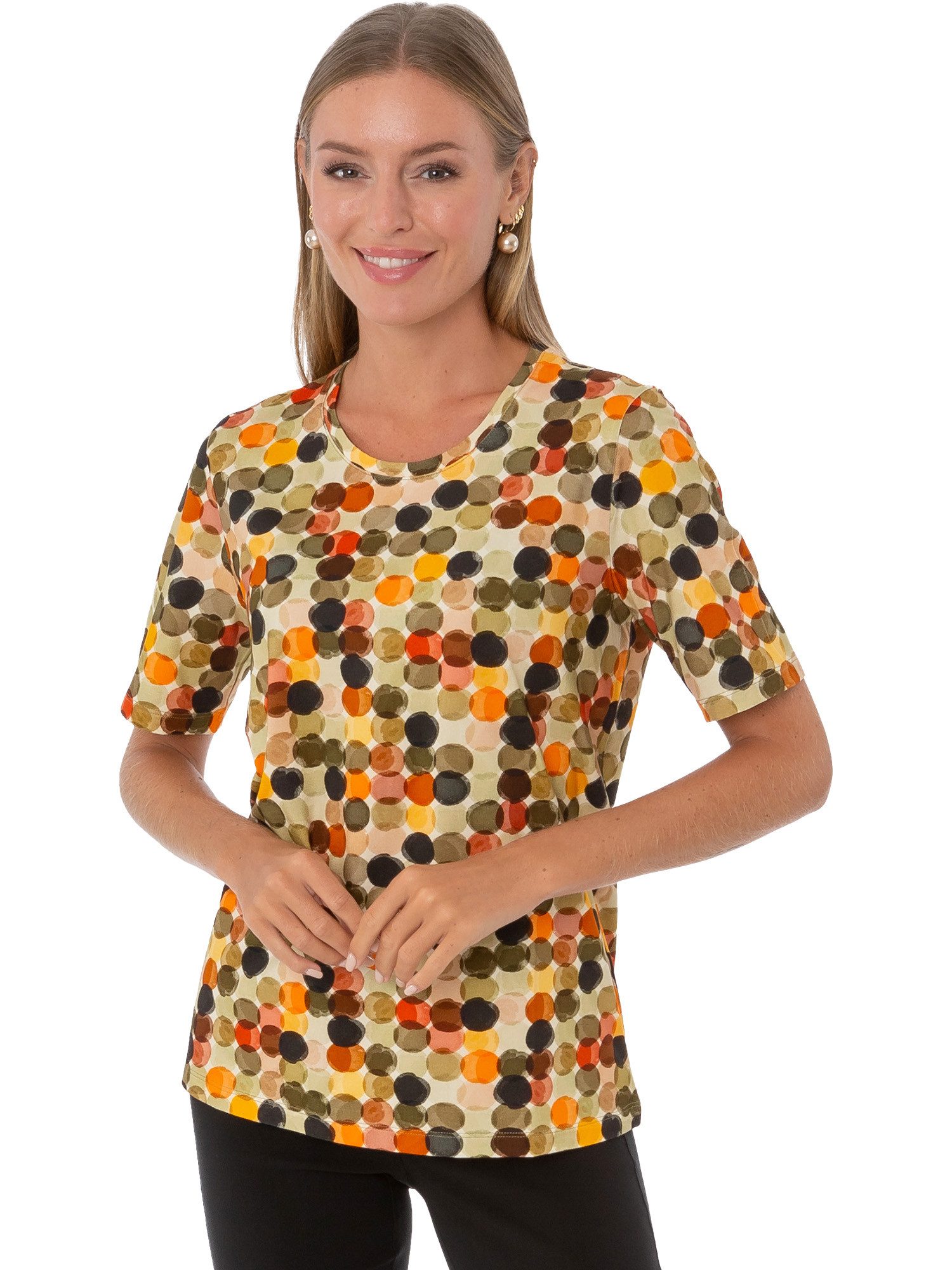 Estefania for woman Kurzarmshirt 194-1231, mit bunten Kreisen