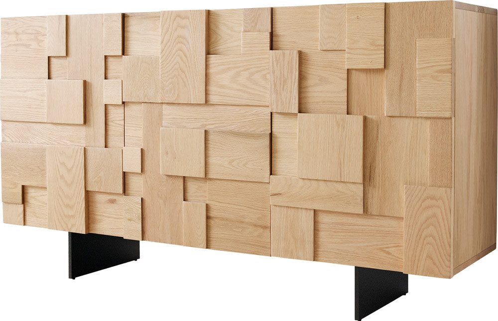 DELIFE Sideboard Puzzle, Eiche Natur 145 günstig online kaufen
