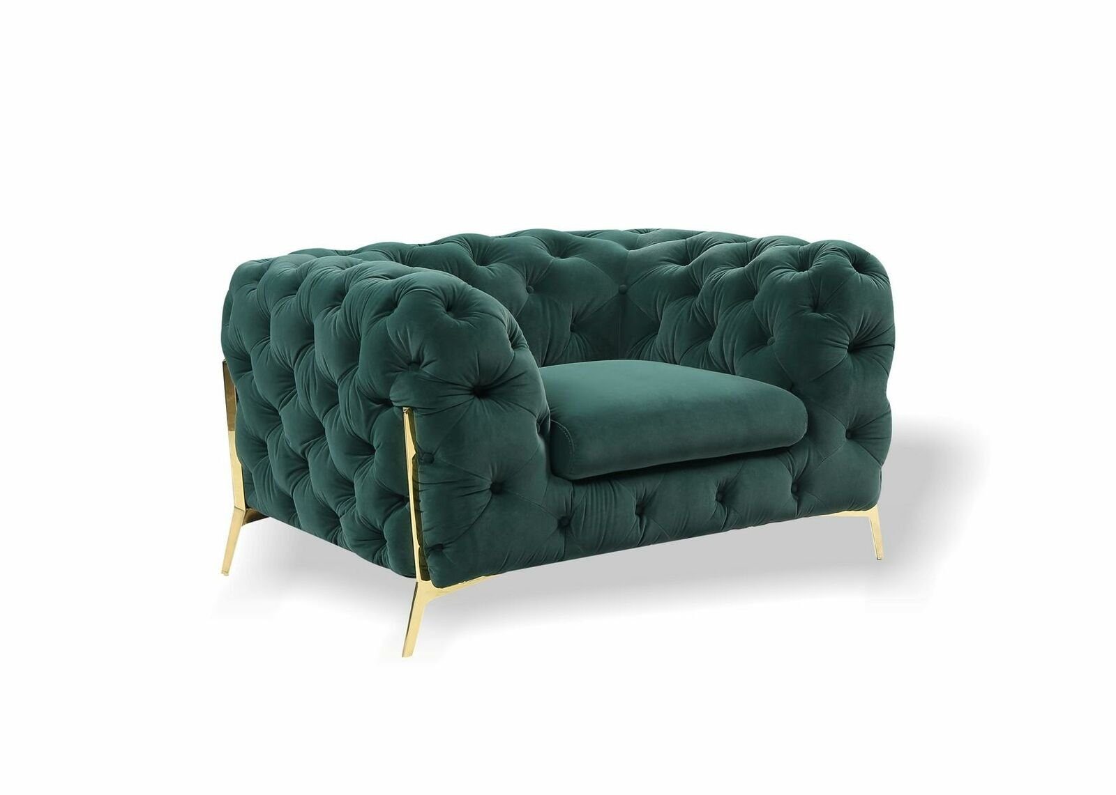 JVmoebel Ohrensessel Chesterfield Ohrensessel in Sessel Couch Sofa Europe (Sessel), Grün Couch Made Sitzer 1 Polster