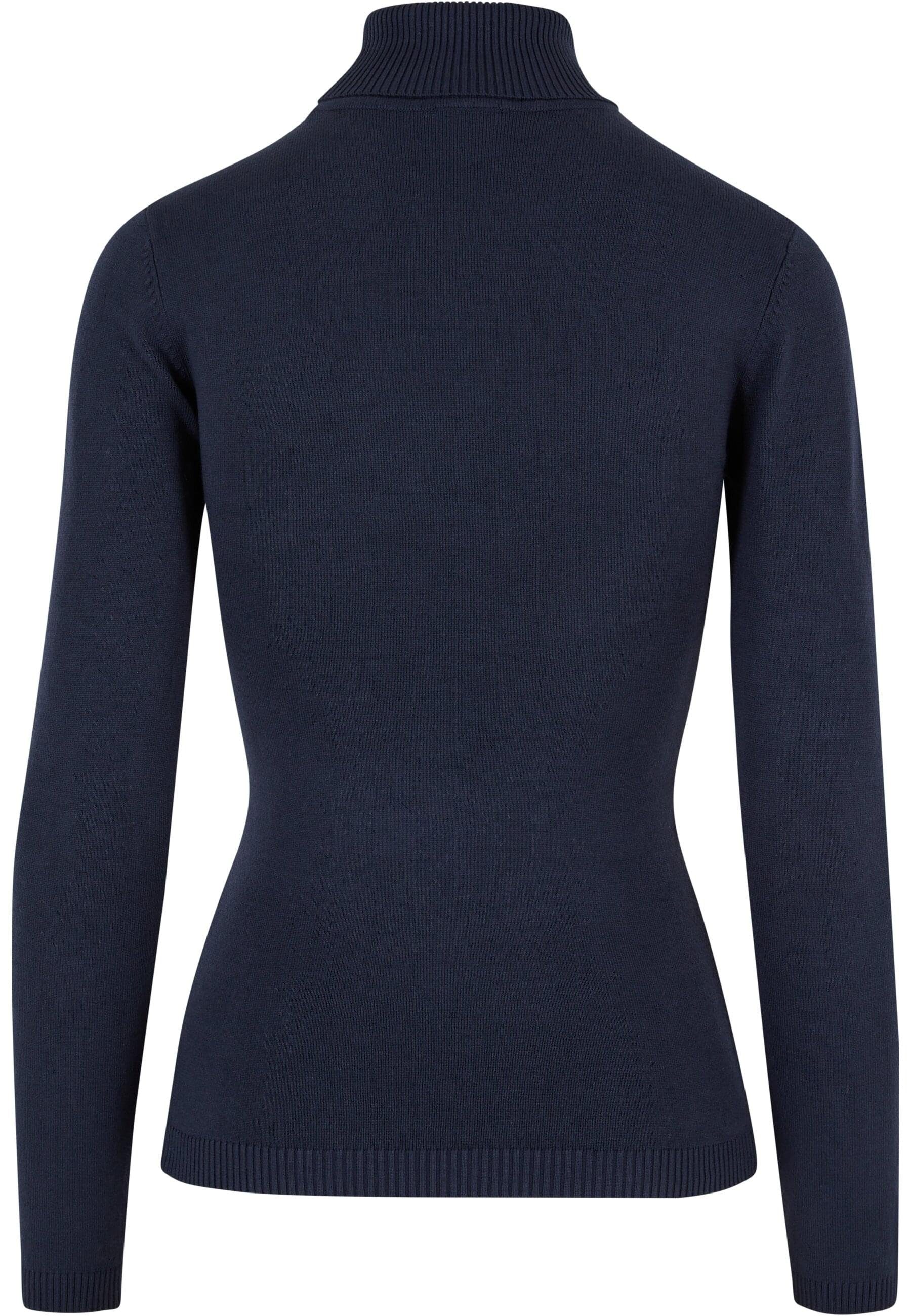 (1-tlg) URBAN Sweater navy Ladies Damen Knitted CLASSICS Turtleneck Strickpullover