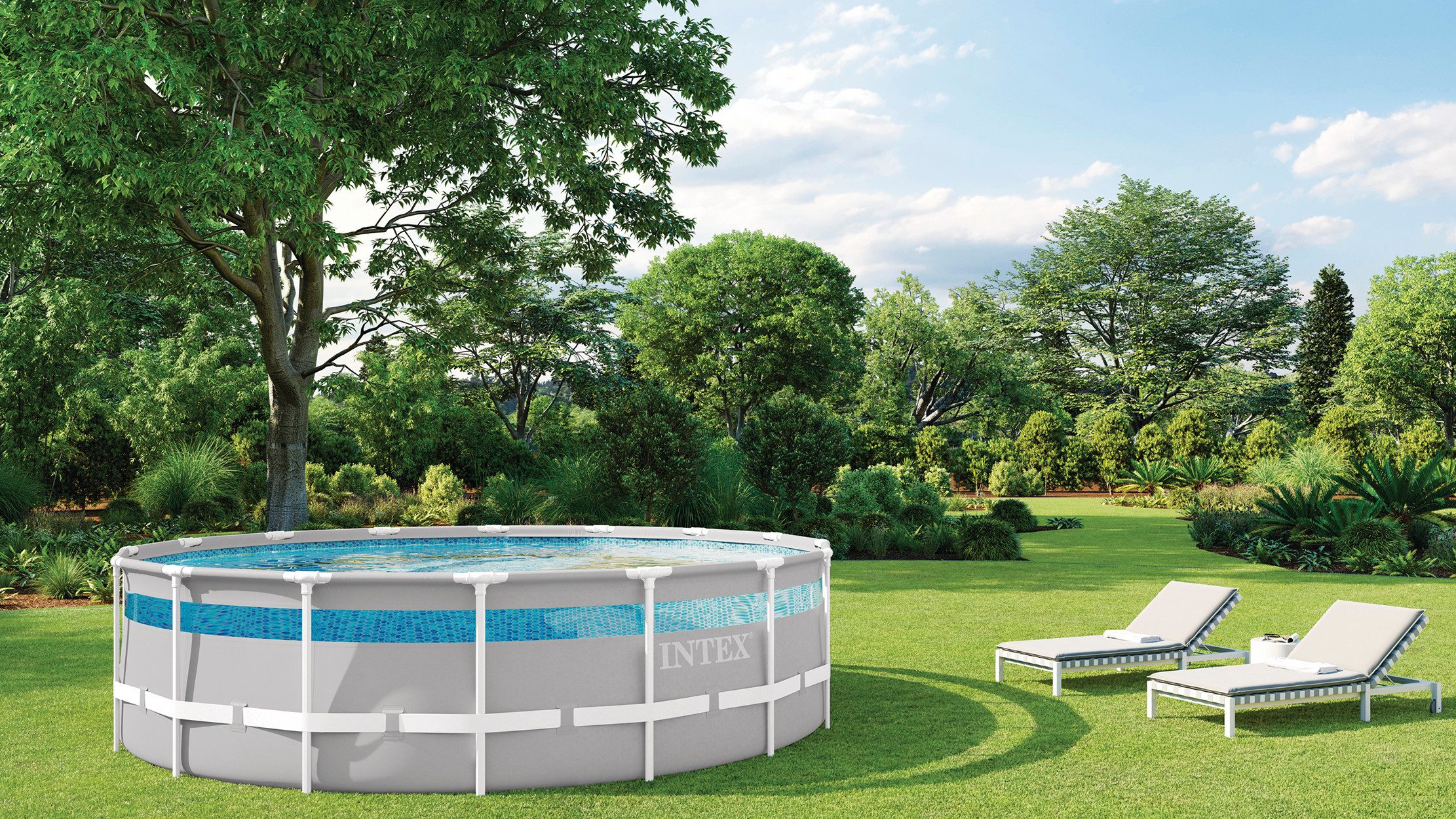 Intex Rundpool »PrismFrame™ Clearview« (Set, 5-tlg), 488x122 cm