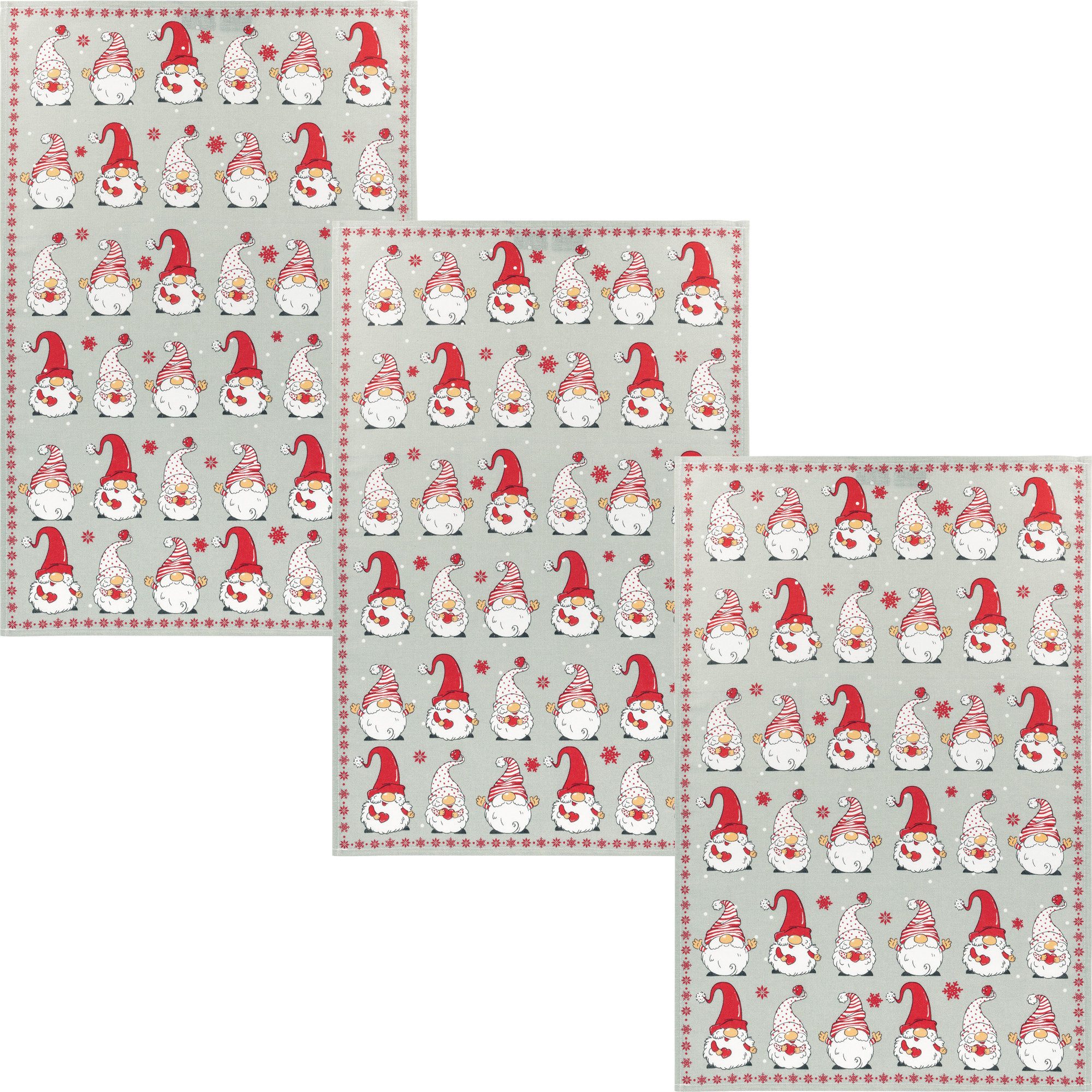 Kracht Geschirrtuch Geschirrtuch "Wichtelreihe" 3er-Pack, Baumwolle günstig online kaufen