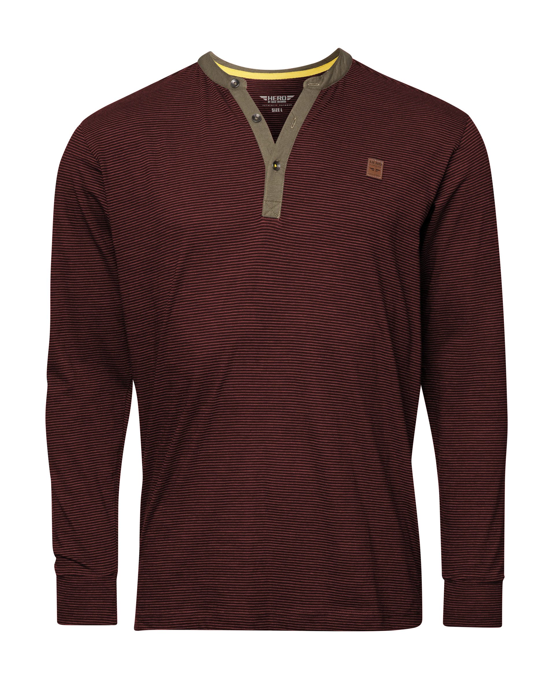 Businessshirt HANO Workwear Longsleeve Henley-Shirt