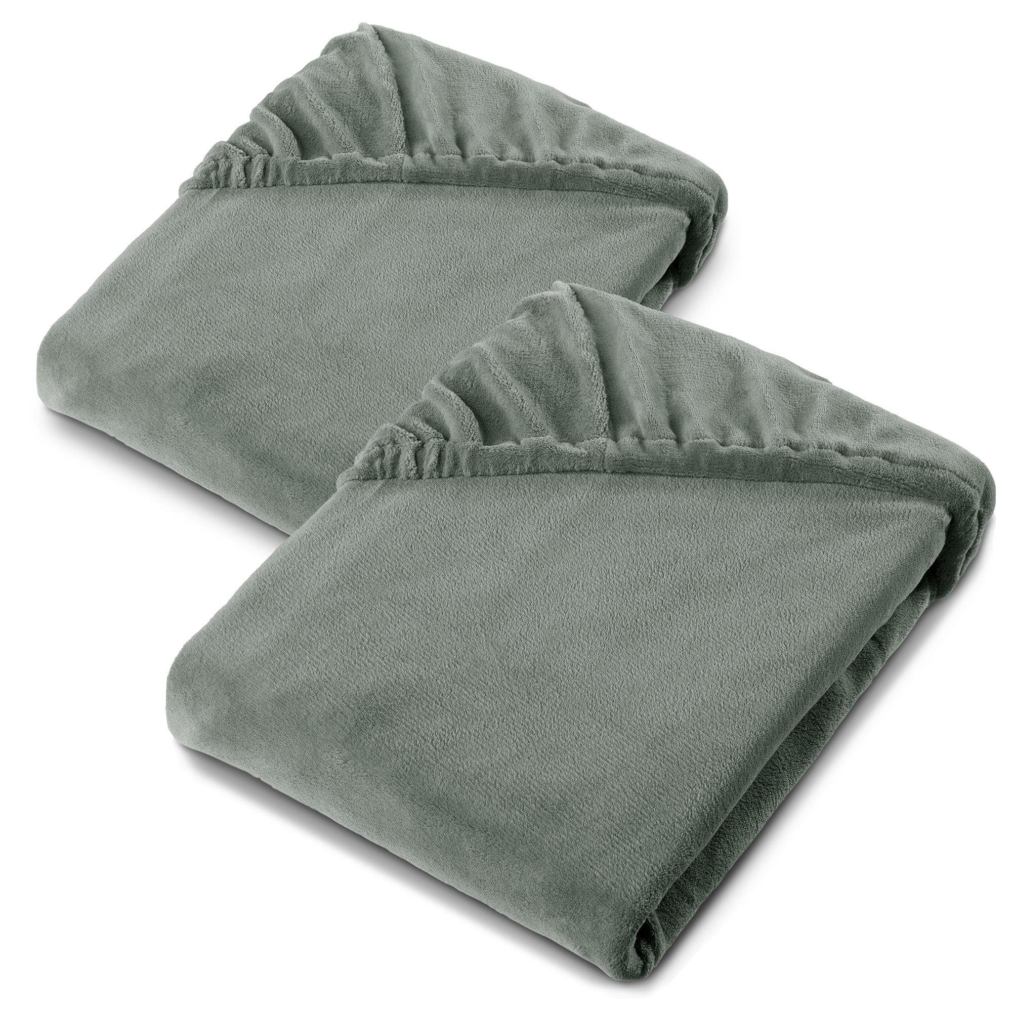 aqua-textil Spannbettlaken Feelwell Spannbettlaken Fleece 2erSet günstig online kaufen