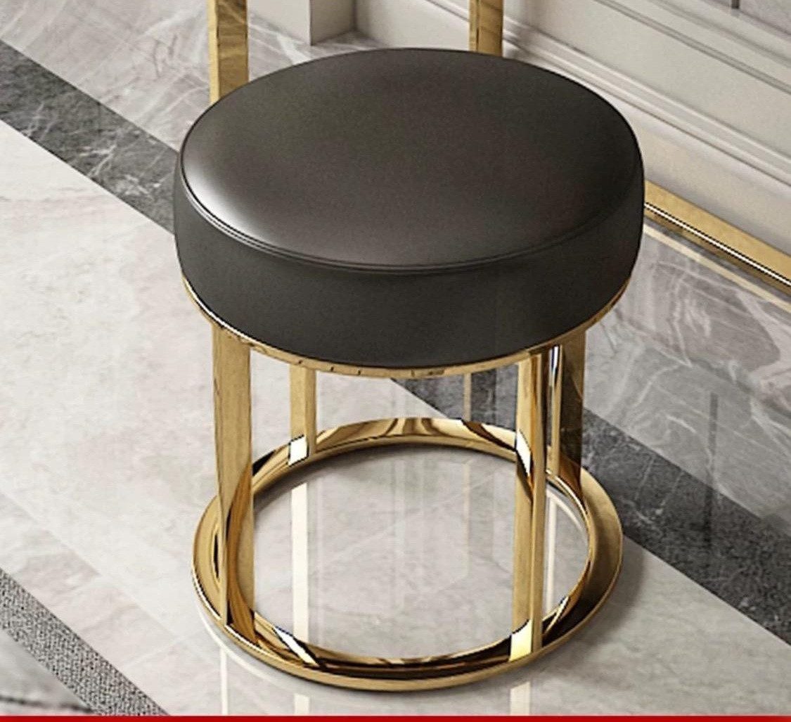 Xlmoebel Hocker Designer Polsterhocker mit runder Fußablage - stilvolles Sitzmöbel aus (1 St., Hocker), Hergestellt in Europa